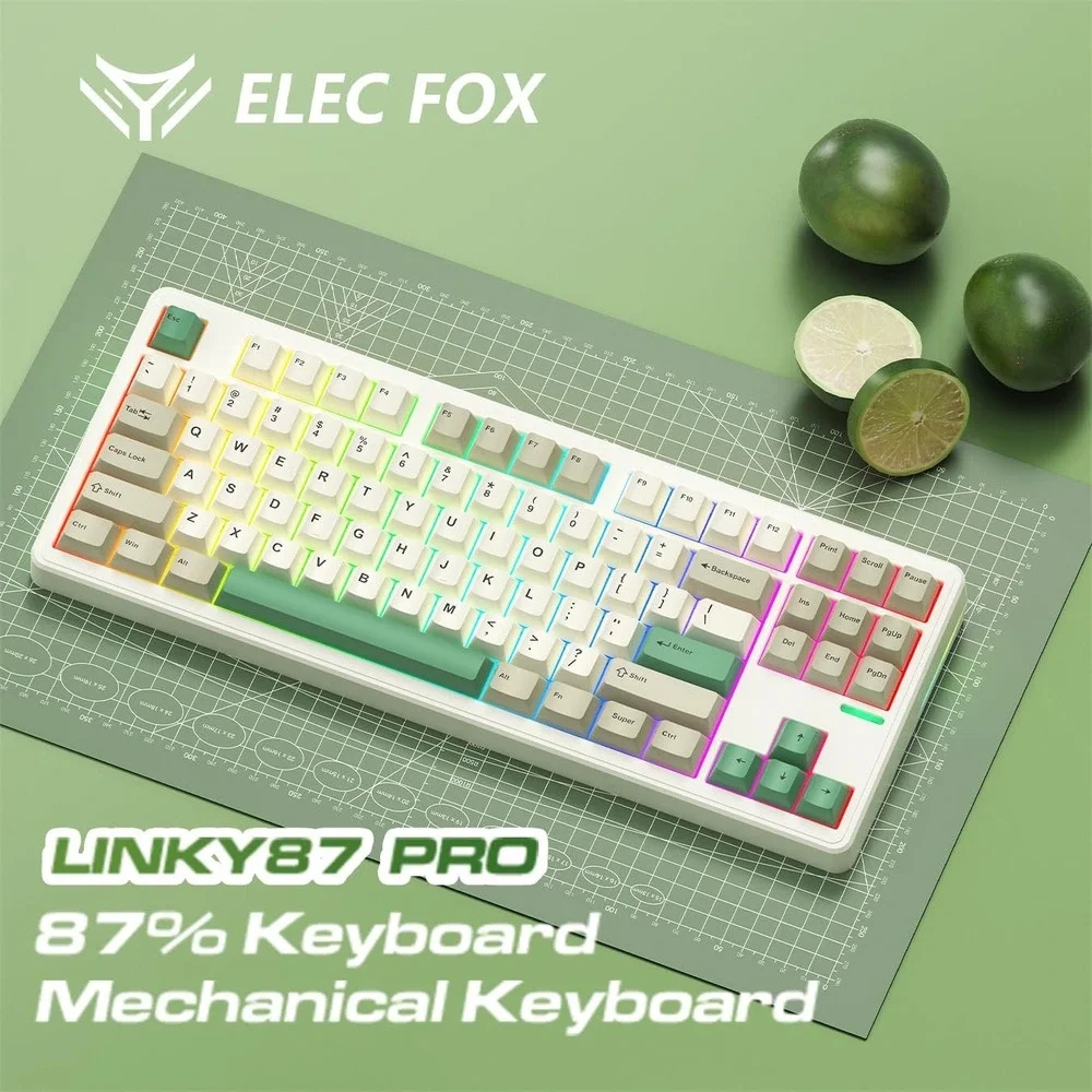 ELECFOX Linky 87 Pro 87% TKL Hot Swappable Mechanical Keyboard RGB Wireless
